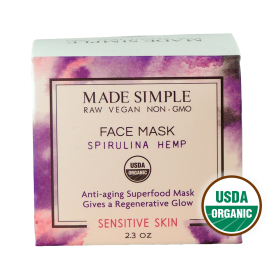 FACE MASK for Sensitive Skin - Organic Vegan Spirulina Hemp