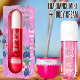 2-Piece Set, SOLO EN IBIZA Body & Hair Fragrance Mist And Body Cream Gift Box For Men And Women, Long Lasting Fragrance, 4 Different Scent (89551-89552-89553-89554: 2-Piece Set D)