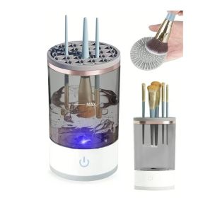 Automatic Brush Cleaner Electric Makeup Brush Cleaning Machine Fast Clean Dryer (Option: white)